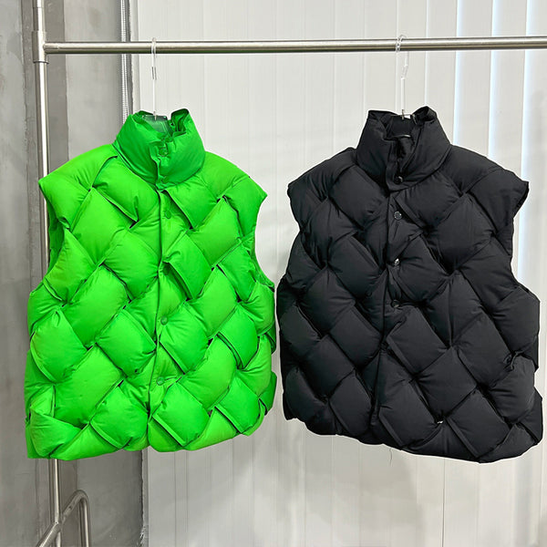 Chaleco Acolchado Tejido con Cuello de Pie para Hombre y Mujer