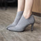 Botas Cortas Tacón Stiletto Punta Aguda Estilo Retro Elegante para Mujer