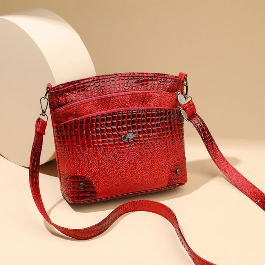 Bolso Bandolera Patrón Cocodrilo Vintage Multicapa Casual para Mujer - Image 9