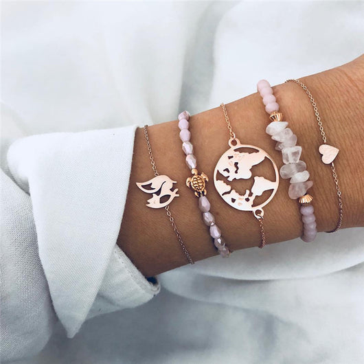 Set de Pulseras Bohemias Vintage con Cuentas y Amuletos para Mujer - Image 5