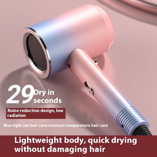 Green electric hair dryer with gold accents, 1200W, negative ion technology, and intelligent temperature control. - Image 2