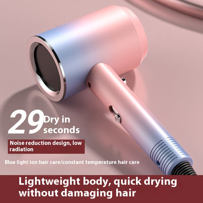 Green electric hair dryer with gold accents, 1200W, negative ion technology, and intelligent temperature control. - Image 2