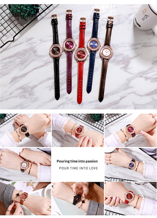 Reloj Cinturón de Cuero Doble Diamante Versátil para Mujer - Image 19