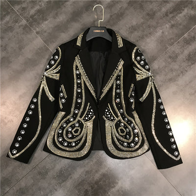 Blazer Dorado con Brillantes - Chaqueta Elegante para Mujer - Image 10