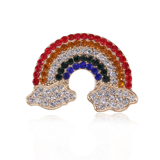 Broche de Aleación Coreano con Gota de Aceite y Diamante Arcoíris - Image 10