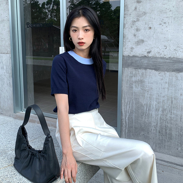 Blusa Casual de Algodón Puro con Manga Corta - Diseño Minimalista y Elegante