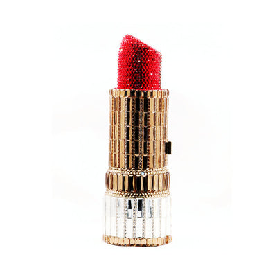 Cartera de Fiesta Metálica con Brillantes para Labial - Image 3