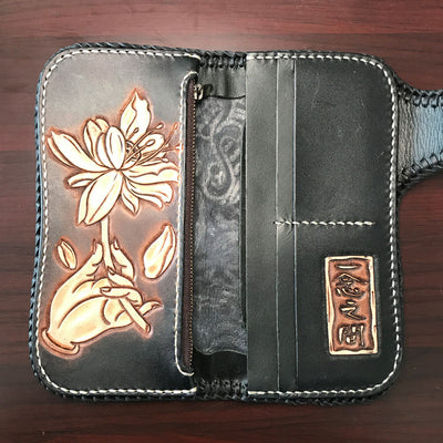 Billetera de Cuero Genuino Grabado para Hombre - Image 2