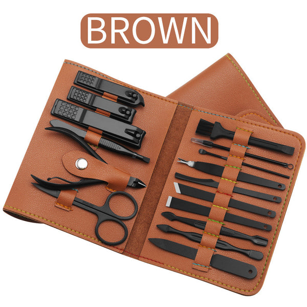 Kit de Aseo Personal 16 Piezas - Cortaúñas, Limpiador de Oídos y Herramientas de Manicura Profesional