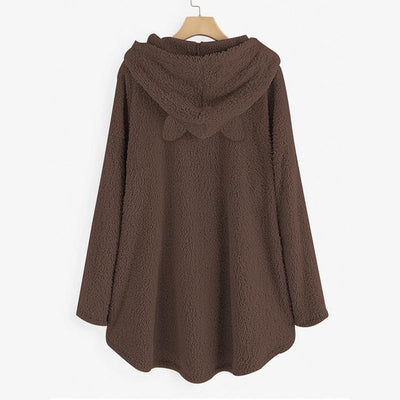 Suéter Reversible de Terciopelo con Capucha y Estampado de Gato - Image 5