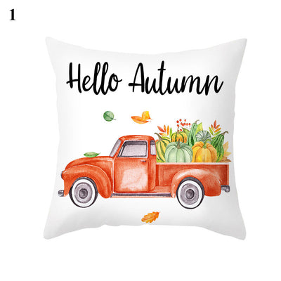 Funda de Almohada Estampado Arce y Calabaza Thanksgiving con Tela Melocotón - Image 32