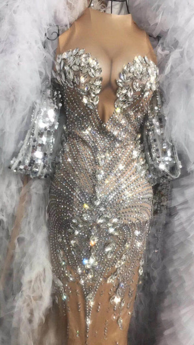 Vestido Brillante sin Mangas con Flecos Largos para Fiesta Nocturna - Image 11