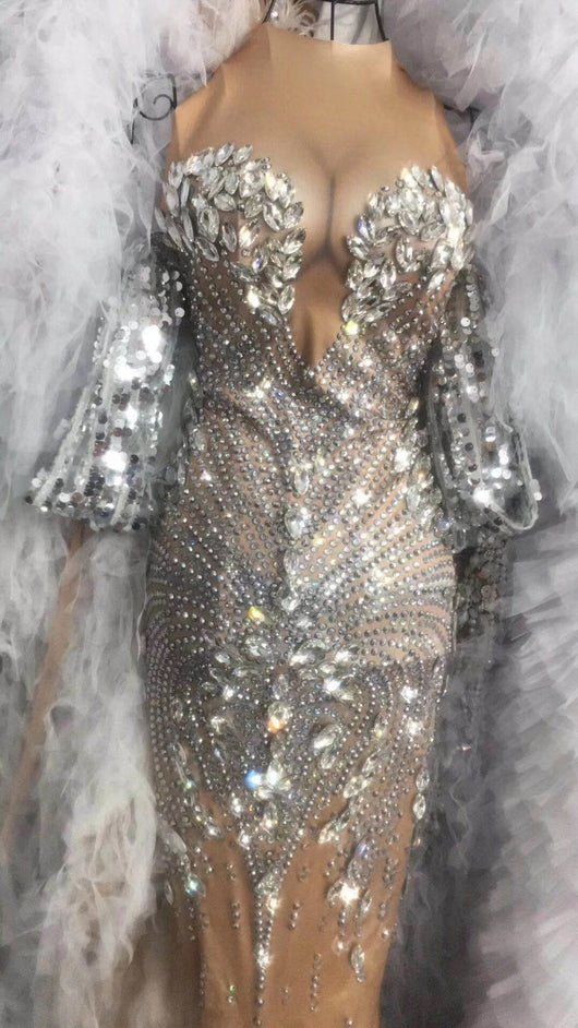 Vestido Brillante sin Mangas con Flecos Largos para Fiesta Nocturna - Image 11