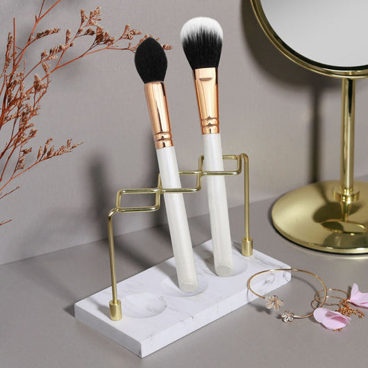 Organizador de Brochas de Maquillaje y Lápices de Cejas con Diseño Marmolado - Image 5