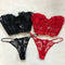 Conjunto de Lingerie Premium com Renda Bordada de Rosas