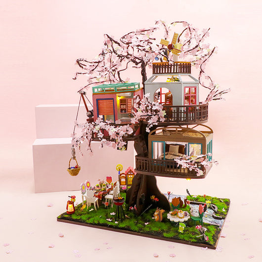 Casa de Árbol Sakura: Puzzle 3D de Madera Artesanal con Sonido Estéreo - Image 8