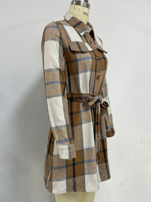 Vestido Camisero Línea A Midi con Cinturón Integrado - Image 23