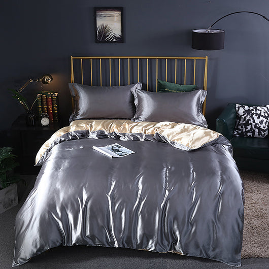 Juego de Cama Funda Nórdica Seda de Hielo Color Puro Verano - Image 12