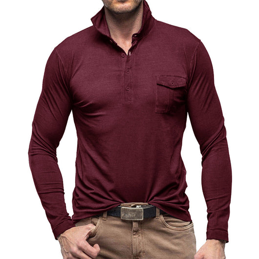 Camisa Clásica de Manga Larga Estilo Europeo para Hombre - Image 23
