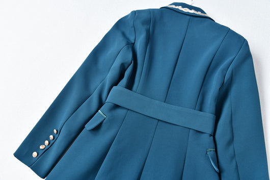 Vestido Ejecutivo Doble Botonadura con Cinturón Ajustado para Mujer - Image 18