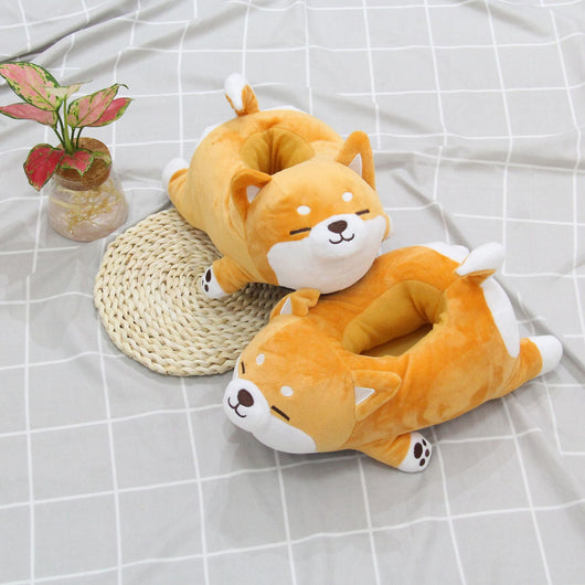 Pantuflas Corgi de Peluche Suave - Zapatos de Casa Cómodos en Algodón - Image 3