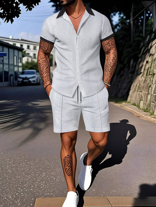 Traje Casual Corto Digital Estilo Europeo y Americano para Hombre - Image 7