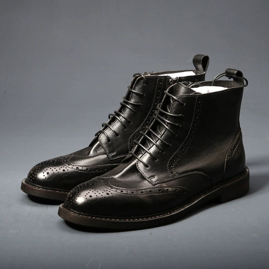 Botas de Cuero Casual para Hombre con Suela Gruesa y Estilo Moderno - Image 7