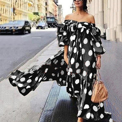 Vestido Bohemio de Lunares para Mujer con Hombros Descubiertos - Image 4