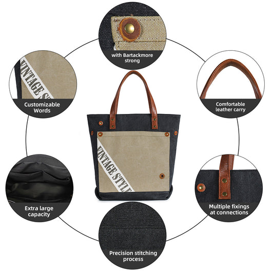 Bolsa Tote Grande Retro Diseño Exclusivo - Capacidad Máxima Multiusos - Image 5