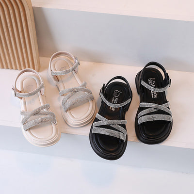 Sandalias Infantiles Elegantes con Detalles de Strass