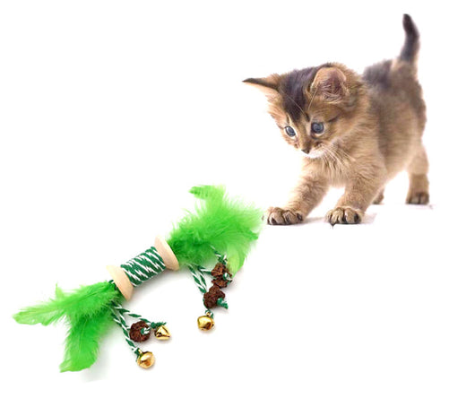 Juguete Interactivo para Gatos con Plumas, Campanas y Texturas de Masticación - Image 11