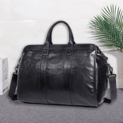 Bolsa de Viaje en Cuero Genuino de Gran Capacidad - Maletín Premium en Piel de Vaca