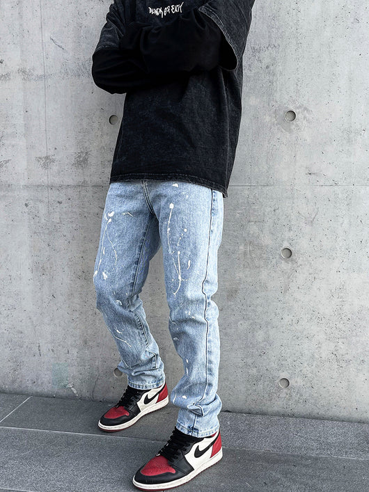 Jeans Rectos con Detalles Salpicados - Image 7