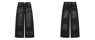 Pantalones Vaqueros Desteñidos para Mujer con Diseño de Remaches Estilo Americano y Detalles Rasgados - Image 8
