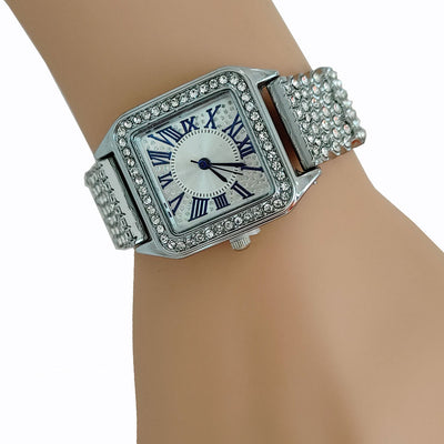 Reloj para Mujer con Diamantes Completos Pulseras Juego Cuadrado Estrella Cielo - Image 4