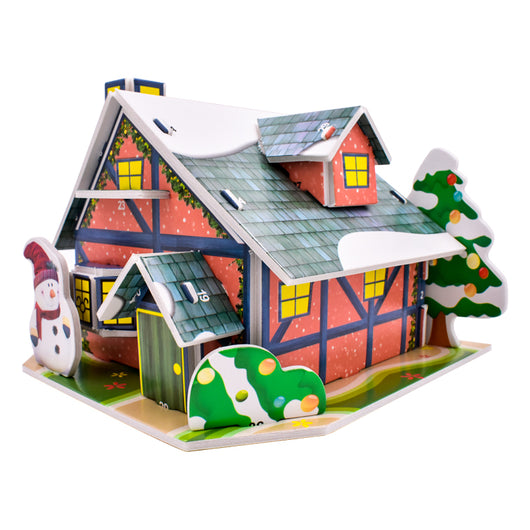 Maqueta 3D Casa Navideña para Armar