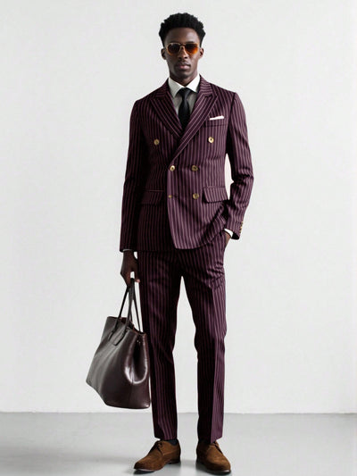 Conjunto de Traje Ejecutivo a Rayas para Hombre - Image 31