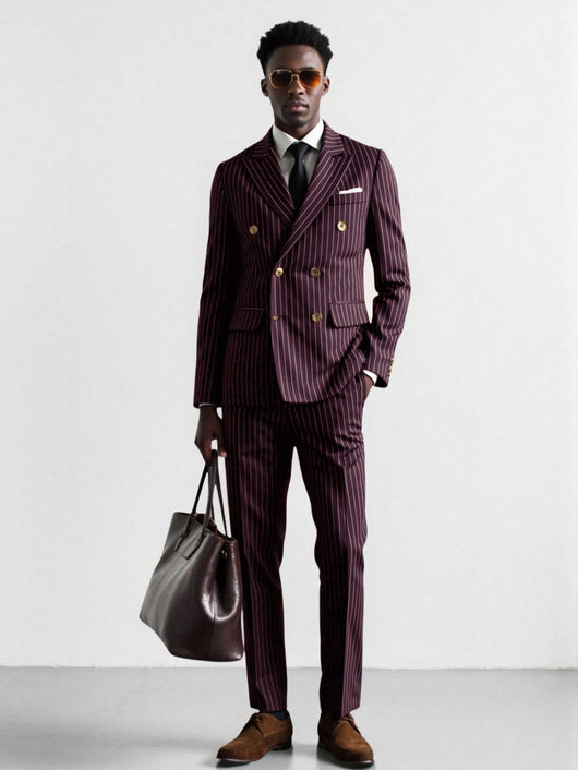 Conjunto de Traje Ejecutivo a Rayas para Hombre - Image 31