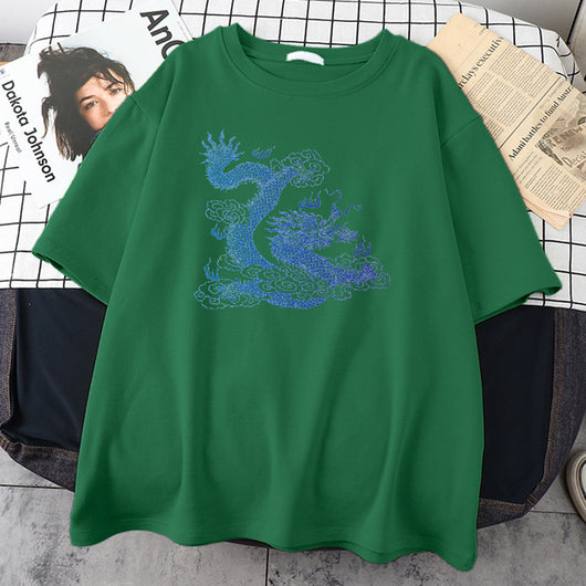 Playera Hombre Dragón Japonés Estampado Minimalista - Image 29