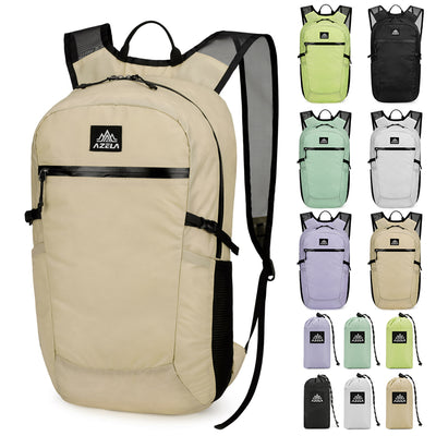 Mochila Ligera Verde Lima AZELA, Daypack de Viaje para Exteriores con Múltiples Bolsillos, Correas de Malla Transpirable, Mochila Casual Duradera para Hombres y - Image 4