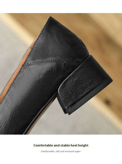 Mocasines Mujer Tacón Robusto Punta Cuadrada Elegantes - Image 14
