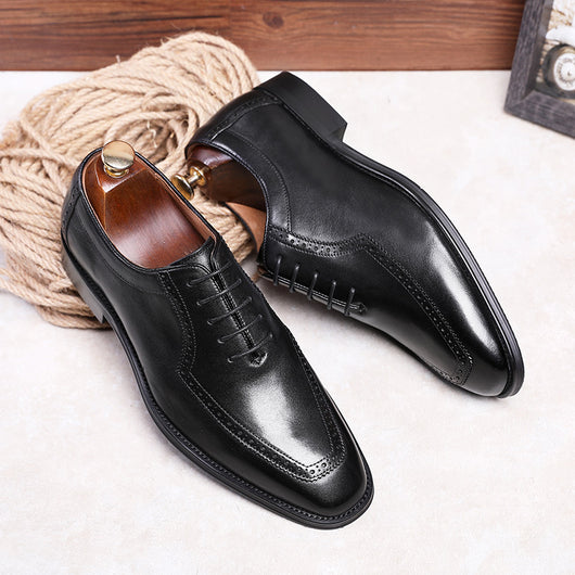 Zapatos Oxford Ejecutivos de Cuero Retro con Punta Cuadrada y Suela Flexible - Image 9