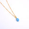 Collar Geométrico Ágata Azul Oro Natural con Ojo de Tigre 3D