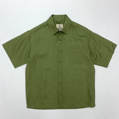 Camisa Retro Japonesa de Lino y Algodón de Manga Corta con Dobladillo Plano - Image 10