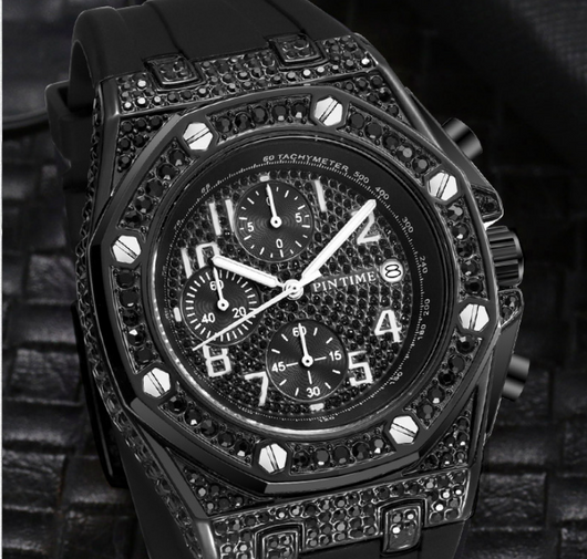 Reloj Cronógrafo de Lujo con Diamantes y Esfera Grande - Image 8
