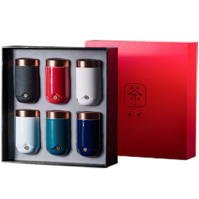Caddy de Té de Cerámica Premium - Caja de Regalo Elegante