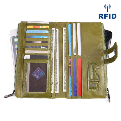 Cartera Larga de Cuero para Mujer Estilo Retro con Protección RFID - Image 5