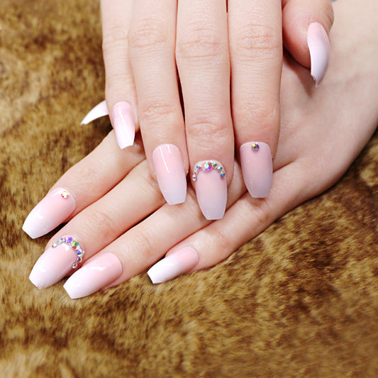 Uñas Postizas Largas Puntiagudas con Lentejuelas - Diseño Elegante