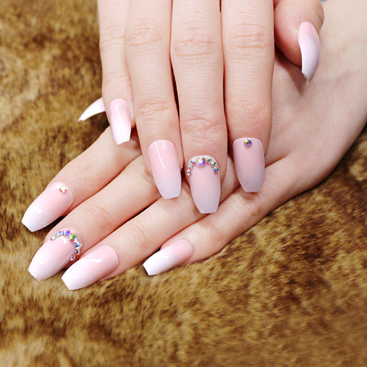 Uñas Postizas Largas Puntiagudas con Lentejuelas - Diseño Elegante