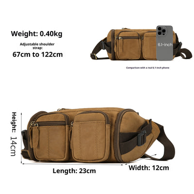 Bolso Bandolera de Cuero Genuino para Hombre - Gran Capacidad y Estilo Vintage - Image 7